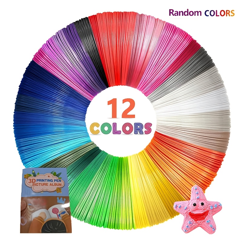 TEMU Consommables PLA pour stylos 3D 42 couleurs/22 couleurs/12 couleurs/5 couleurs, adaptés aux stylos d', diamètre 1,75 mm, 118,11 pouces par
