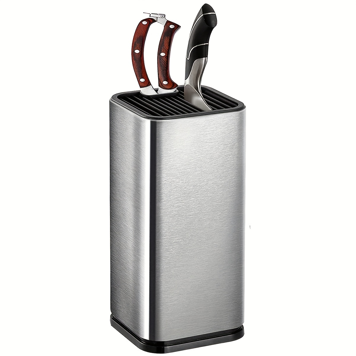 TEMU Stainless Steel Kitchen Knife Holder - Single Slot, Rust-resistant Organizer For Knives & Cutting Boards, Space-saving Storage Solution