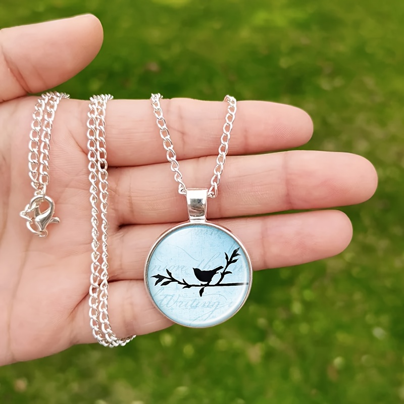 4pcs Light Bird Shadows Jewelry Set: Necklace, Bracelet, Earrings