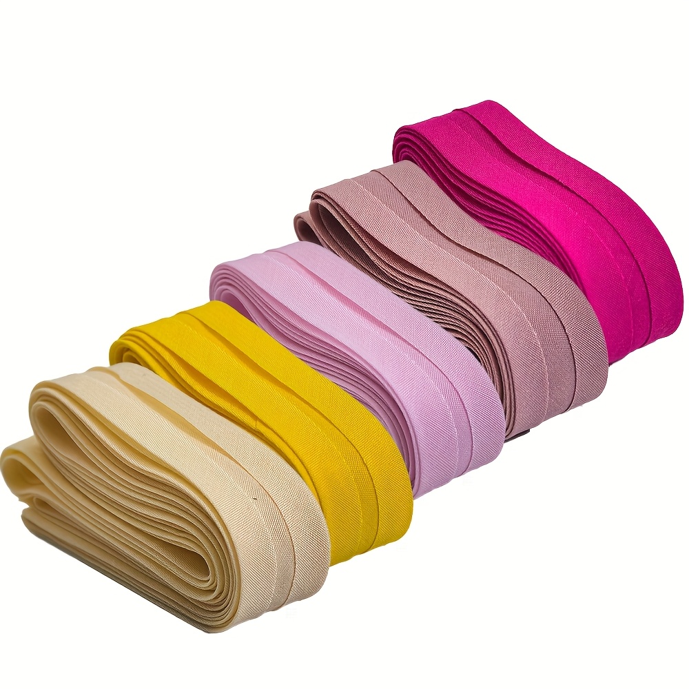 Image of Pack Of 5, 2/3 Inch Wide, Total Length Of 13., Matte Bias Binding Tape For Clothing And Home Textiles, Piping For Garment Additions