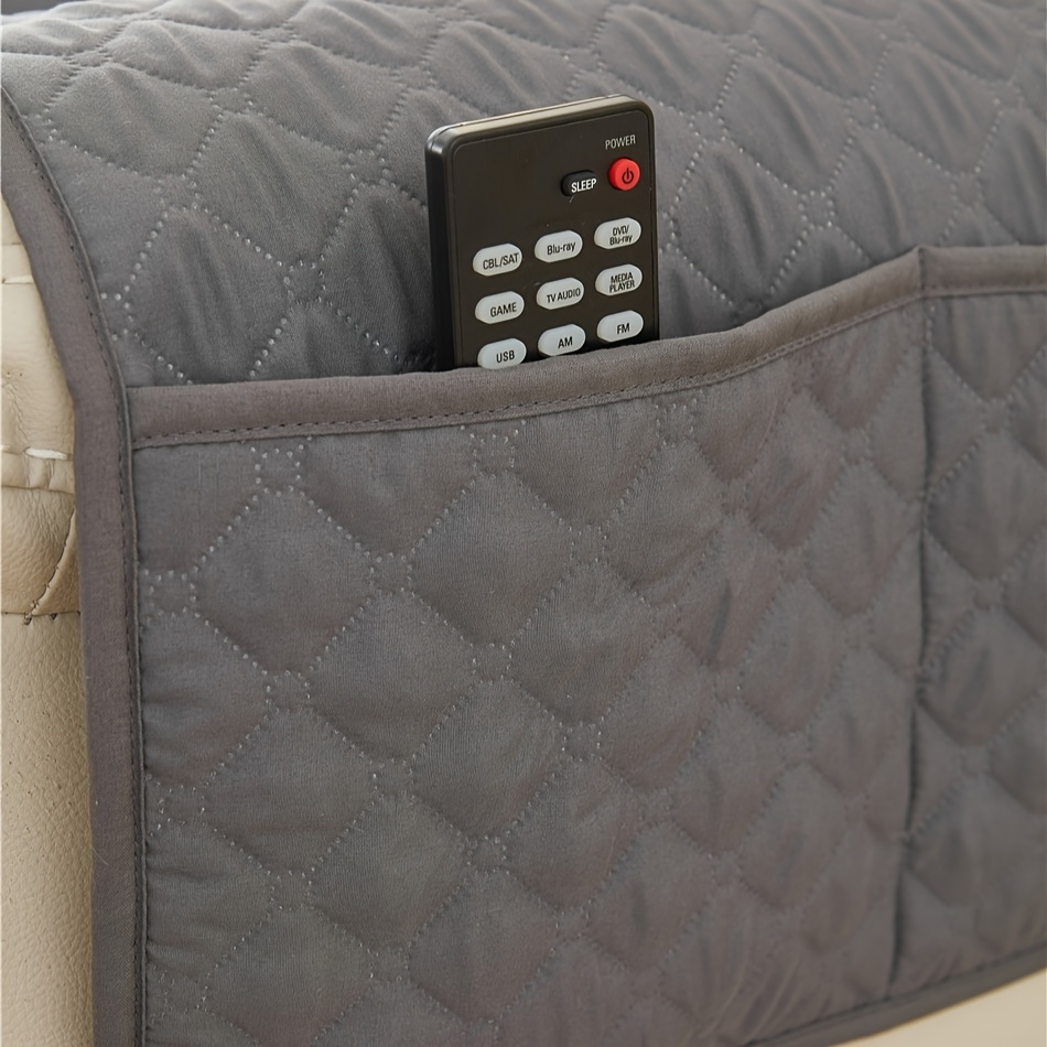 TEMU 1 paire de gants de canapé élégants et simples avec poches, antidérapants et sac de rangement pour accoudoirs, idéaux pour la décoration de dans