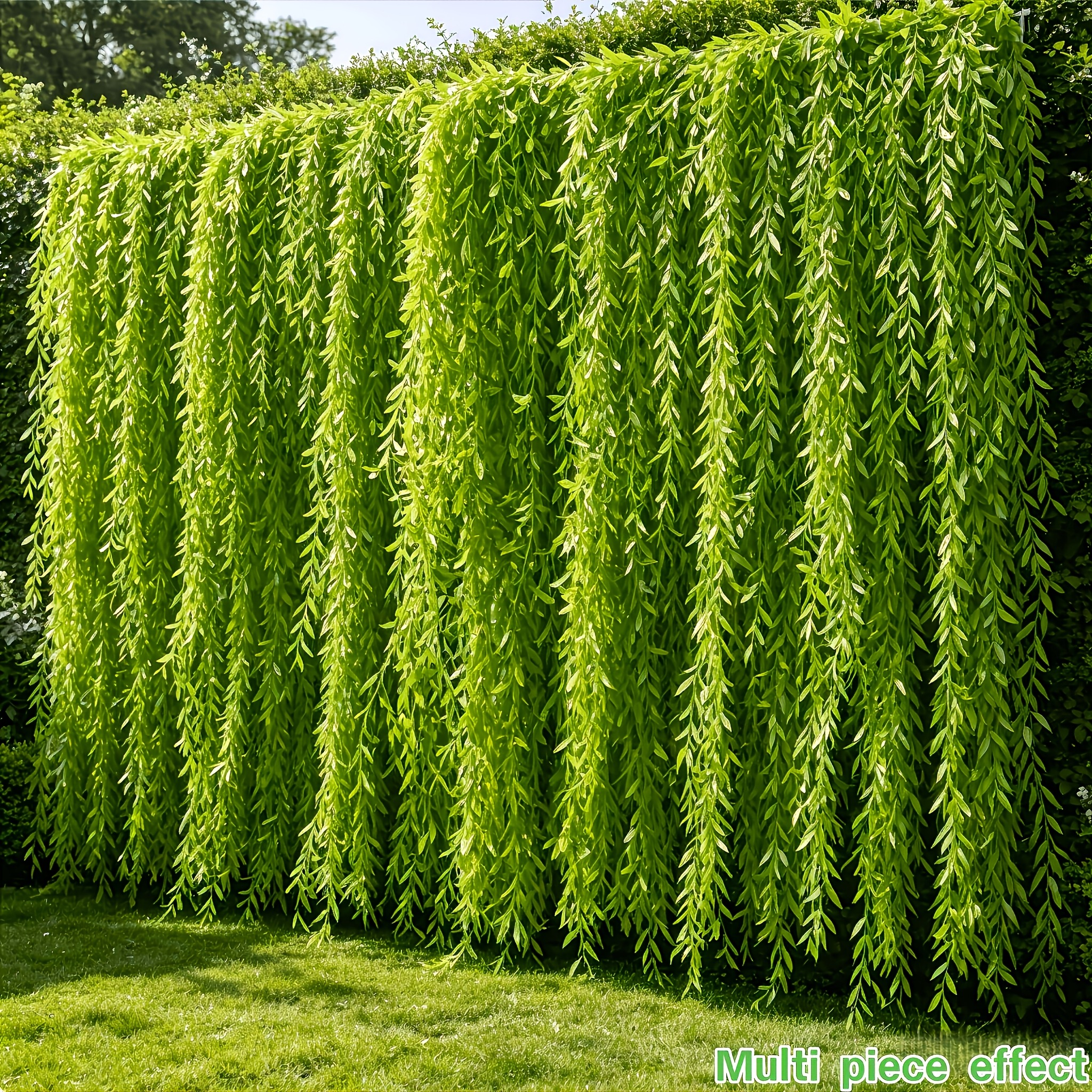 green   artificial flower vines 57pcs width 188cm 74 01in 91 78cm 36 13in willow leaves large size super long luxury willow leaves curtain enhance home scene style suitable for fence wedding anniversary birthday