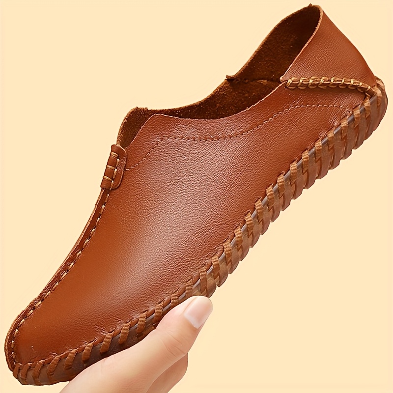 mens handmade slip on sneakers loafers   casual   for daily wear office semi formal events   grey round toe comfortable design