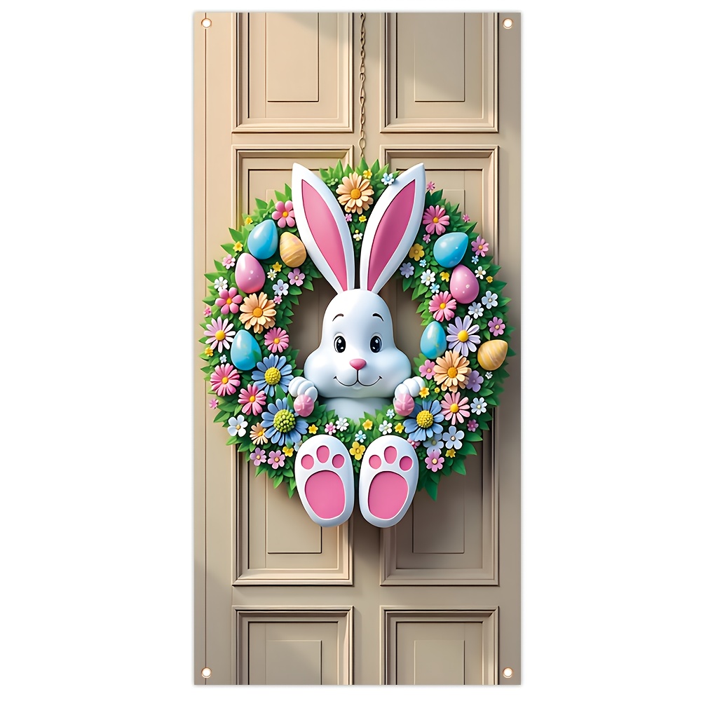 

2d Door Banner, Easter Celebration Door Cover - 72.8" X 35.4" Polyester, Indoor/outdoor Decorative Flag For Home & Garden, Door Cover, Wall Supplies