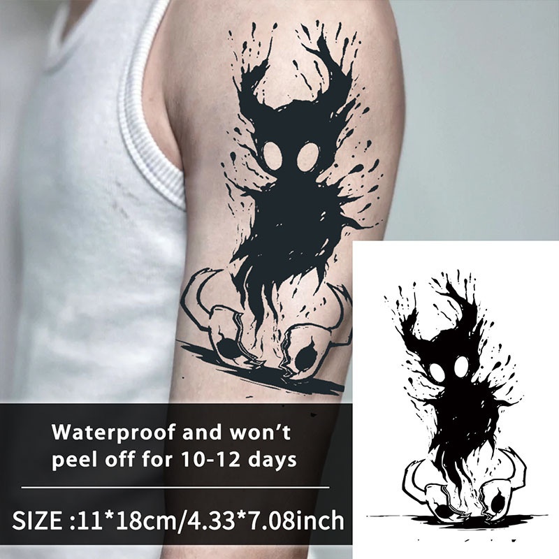 Waterproof Tattoo Stickers - Black And White Art, With Patterns, Lasts 7 To 14 Days, Unisex, Fashionable Body Art Decals, Cool, Tattoo Color, Realistic Non-reflective Fake Tattoos For Men And Women