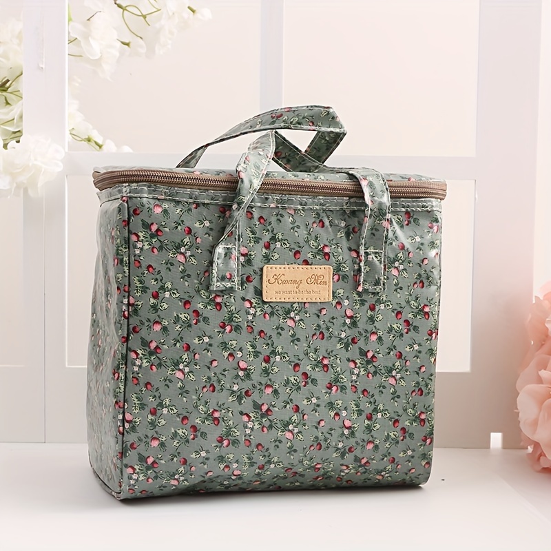 

New Floral Insulation Bag Waterproof Large Capacity Ice Pack Outdoor Picnic Bag Office Worker Lunch Bag Outdoor Picnic Bag