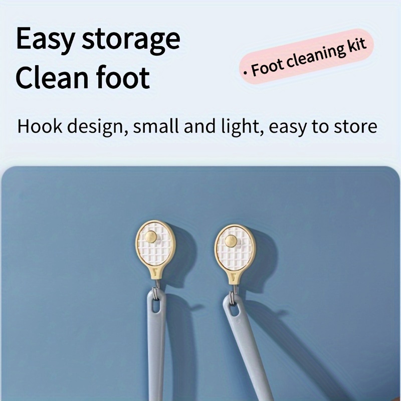 2 pack long handle toe brush set unscented manual   care scrubber portable shower   brush for toe cleaning and makeup application elderly   care tool no electricity or battery needed Product details 4