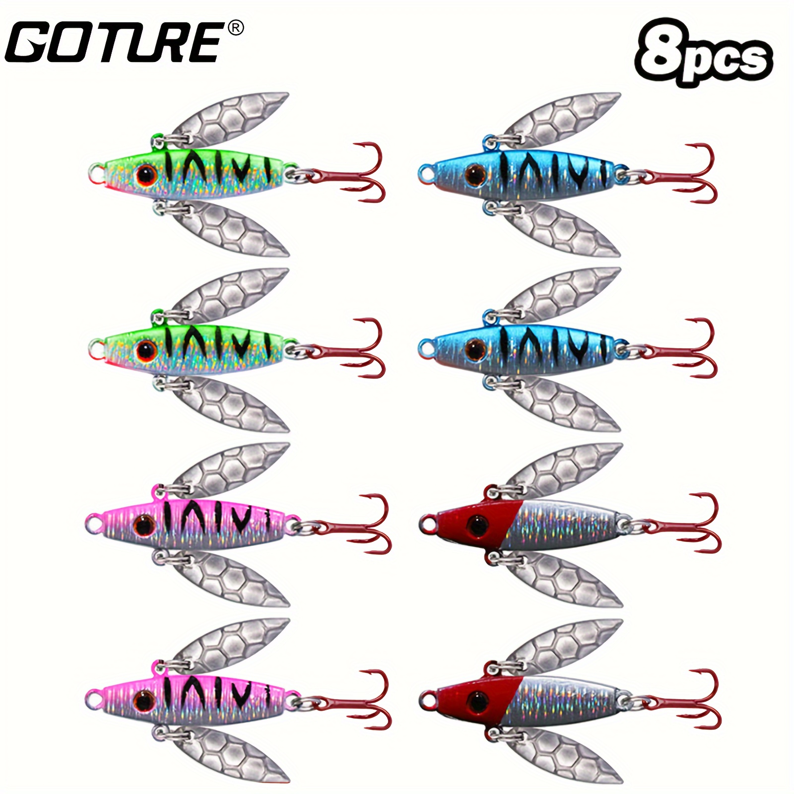 8pcs Winter Ice Fishing Lures Artificial Lures - Temu Canada