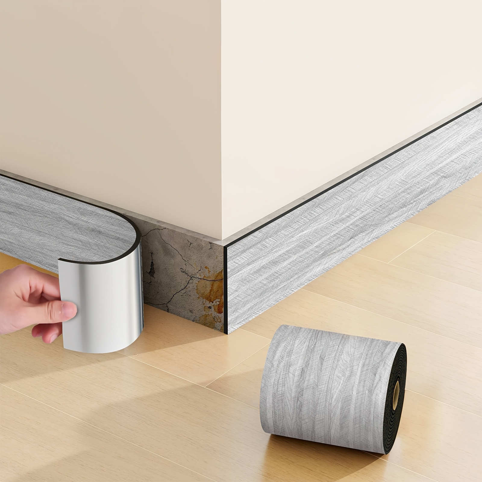 1 Self-adhesive Vinyl Wallpaper Suitable For Door/window Frame Paneling, Retro Wood Grain Baseboard, Removable Wallpaper For Walls, Doors, Mirror Trim - Low-maintenance Home Decoration (no)