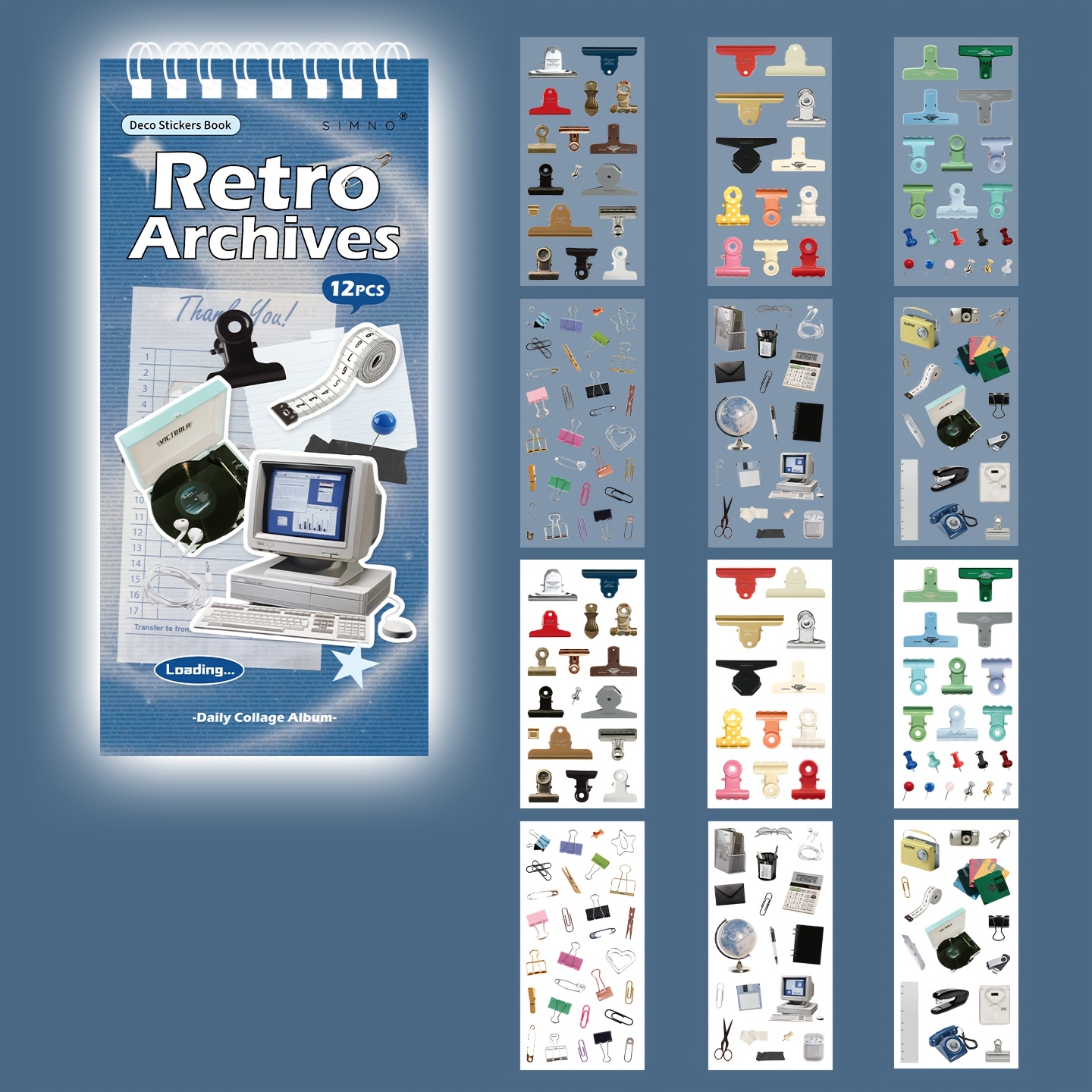 TEMU Daily Collage Sticker Series Coil Sticker Book Korean Fashion Outfit Ins Journal Decoration Self-adhesive Stickers