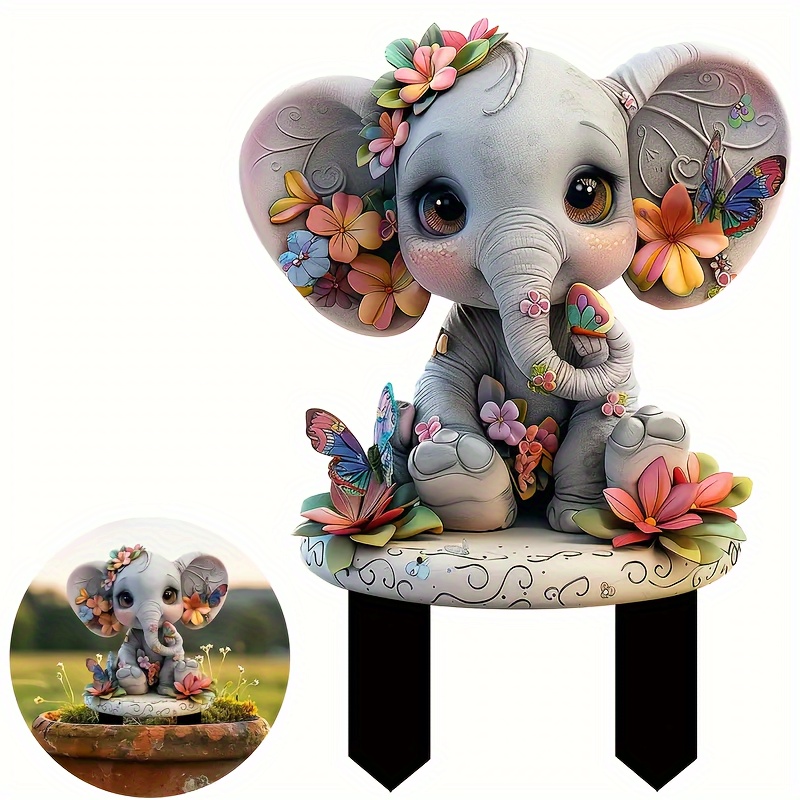 

Art Deco Stake Decor, Thanksgiving Artistic Plastic Floor Mount Animal Figurine, Bohemian Style Wreath Accents For Garden, Patio, Plant Pot, Bonsai Decoration, Perfect Anniversary Gift For 14+