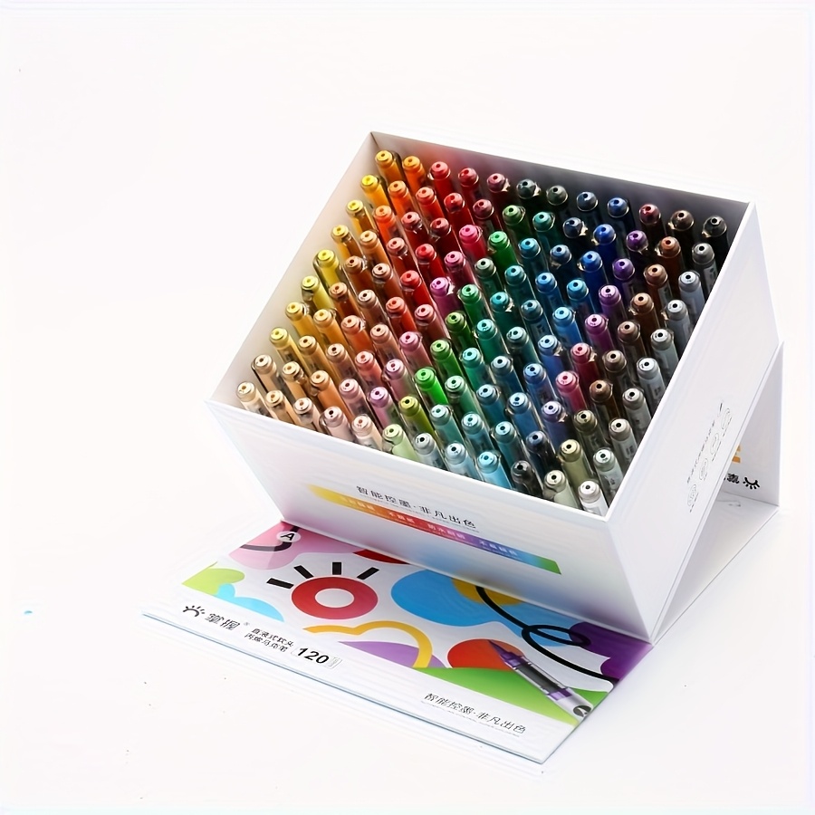 120 Colors Acrylic Drawing Markers Odorless Doodle Pens, Drawing Supplies, High Quality Marker Pen Set, , Suitable For Rock, Wood, Plastic, Fabric Painting And Crafts, Suitable As Gifts