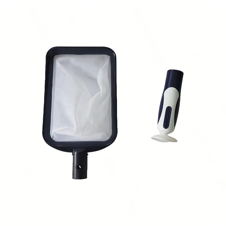 A Black Handheld Fine Mesh Skimmer With A Powerful Suction Cup