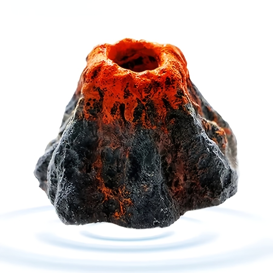TEMU Fish Tanks Landscaping Simulation Volcano Aquarium Additions Aerator For Aquarium Pump Bubble Stone Oxygenation Tools, Without Battery