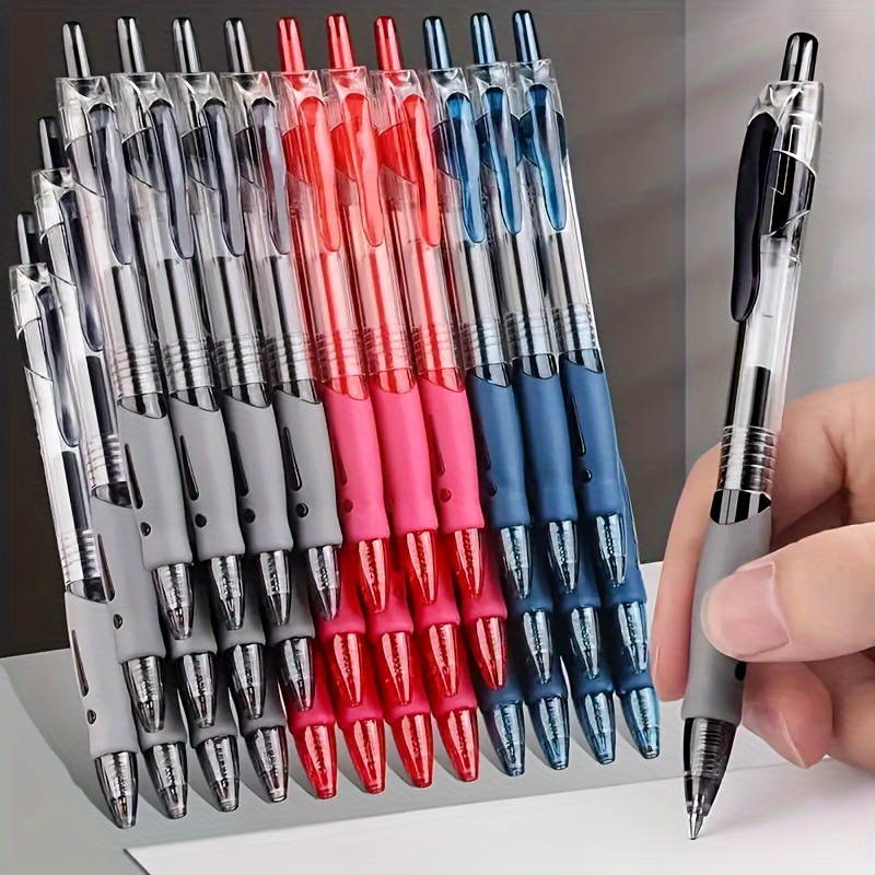 

6pcs/set Retractable Gel Ink Roller Ballpoint Pen Set Black/red/blue Ink Ballpoint Pen Black Examination Designed For School, Office And Home Business