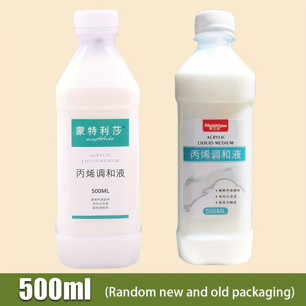 TEMU 500ml (500ml) Large Capacity Acrylic Paint Medium & Thinner - Flow , For Artists - Enhances , Blending, Layering - Compatible With All Acrylic