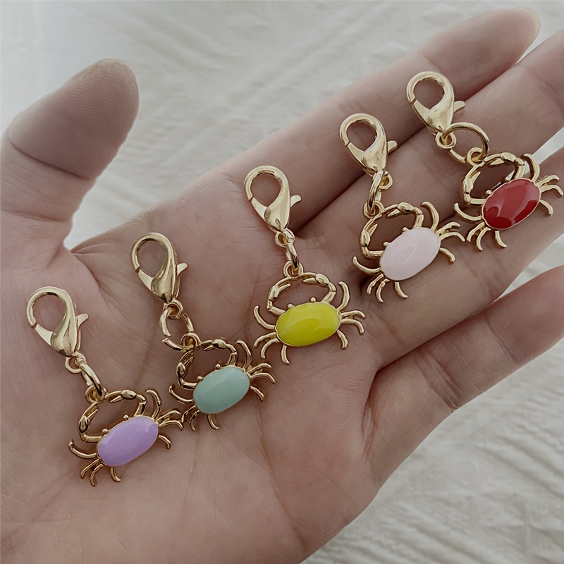 TEMU 5pcs Colorful Crab Keychains | Fashionable And Cute Additions, Design, Ideal For Bags, Wallets, Handbags, And Casual Shoes Decoration, Perfect