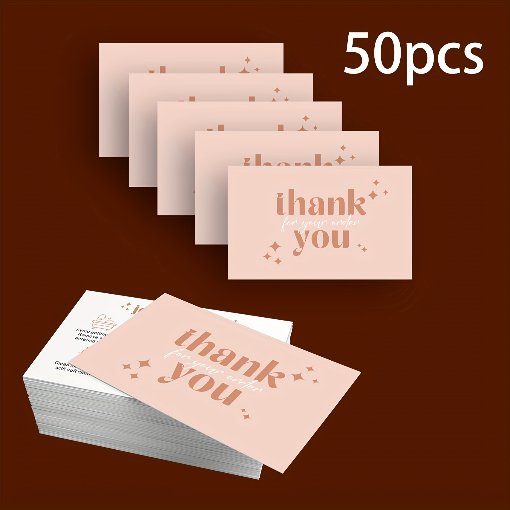 Temu – TEMU Matte Jewelry , Jewelry Maintenance Card 3.54*2.13 Inches, Thank You Card, Jewelry Packaging Insert, Office Supplies, Paper Card, Home Jewelry