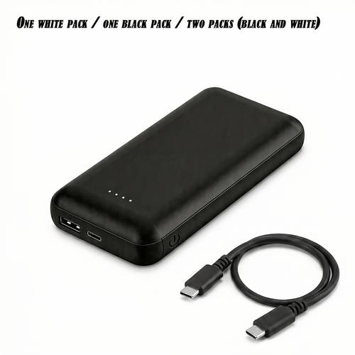 10000mah power bank pocket sized portable charger for airplane charging mini battery pack for 2026 soccer season football event compatible with all smartphones black white 1 2 pack