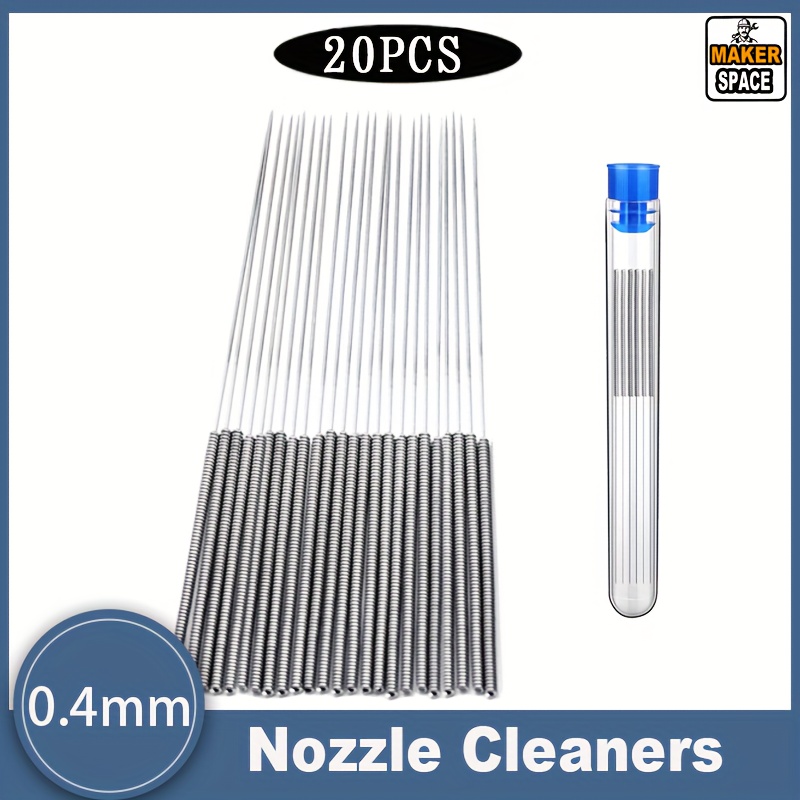 20pcs 3d Printer Nozzle Cleaning Kit: 0.4mm Nozzle Cleaner, Suitable For Creality 3/k1/mk8/v6 3d Printer Cleaning Needles, Anti-clogging, Sturdy And Durable