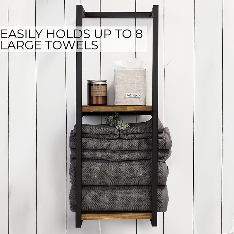 TEMU Towel Racks For Bathroom, 304 Stainless Steel Towel Storage Racks For Rolled Bath Towels Can Hold 10 Large Towels, Wall Mounted 30 Inch Bathroom