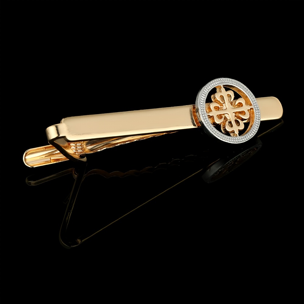 2pcs Round Retro Style Cufflinks and Tie Clip Set
