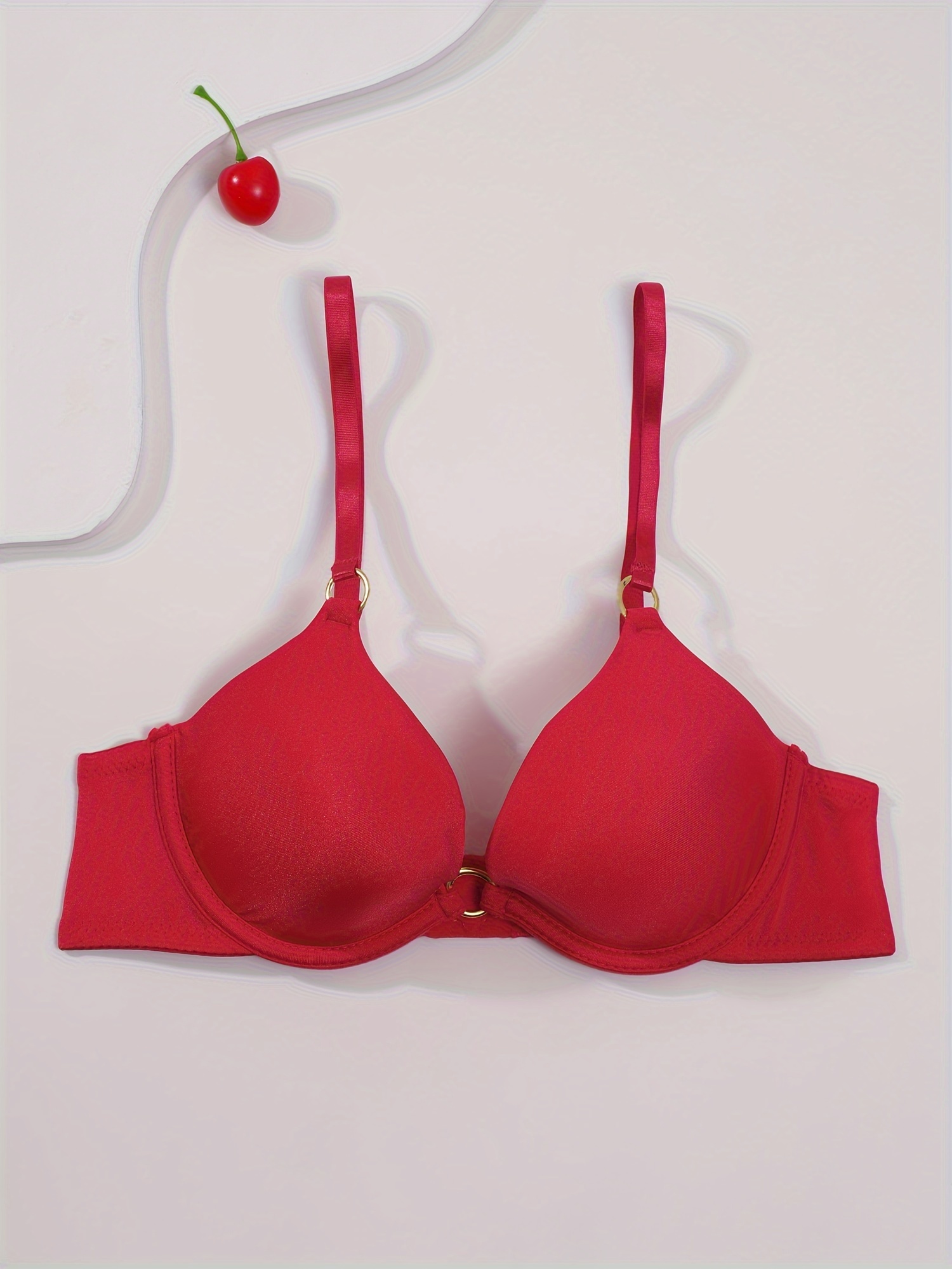 Simple Comfortable Solid Color Bra Without Steel Ring - Temu