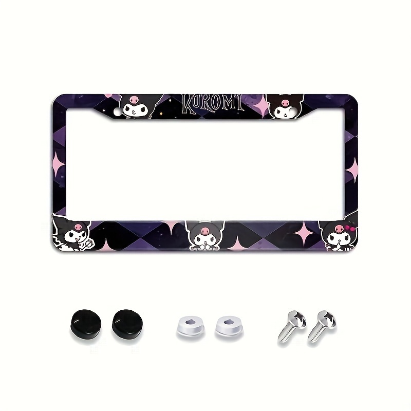 TEMU 1pc Cartoon Classic Hello Kitty, Suitable For Black Cats, Decorative License Plate Frame, Plate Frame, For Sisters, Brothers, Lovers, , Birthday