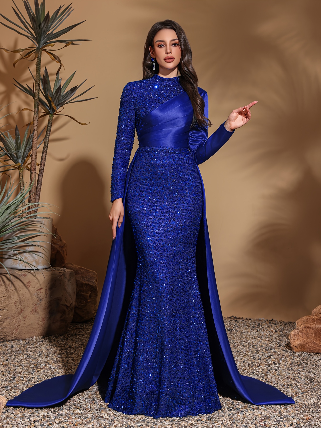 cocktail dress for awards ceremony shoulder mesh tulle skirt elegant stylish dress womens long
