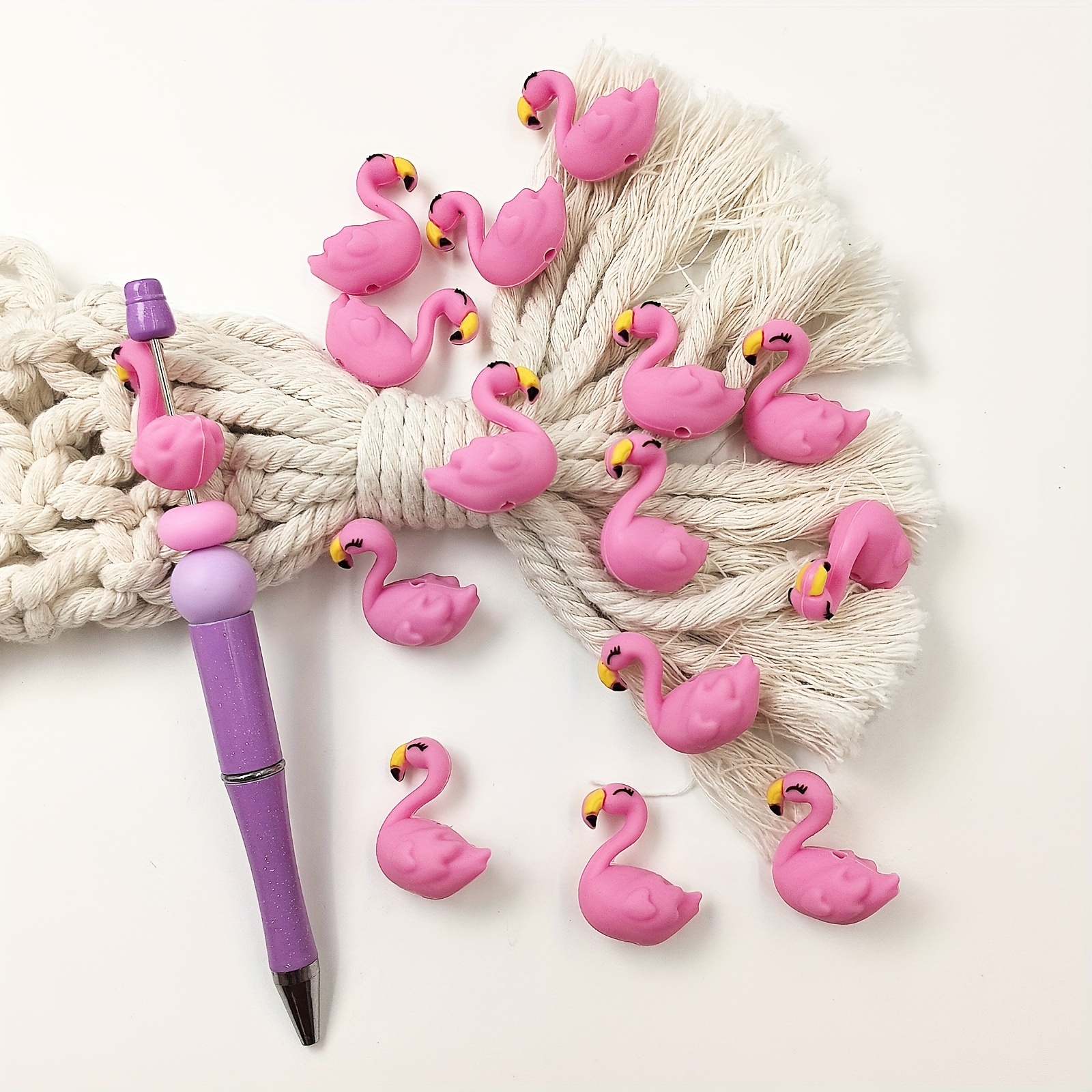 cuentas silicona flamenco 10 piezas dijes 3d llaveros Temu Uruguay