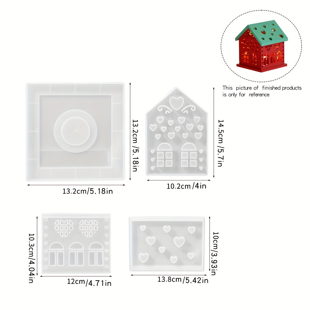 Image of Set Of 4 Silicone Molds Designed For Candle Holders, As Well As Tools For Casting Resin, Plaster, And Polymer Clay For Home Decoration