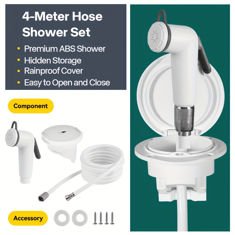 Image of Marine Outboard Shower Head Kit Built In/retractable -mounted Boat Shower
