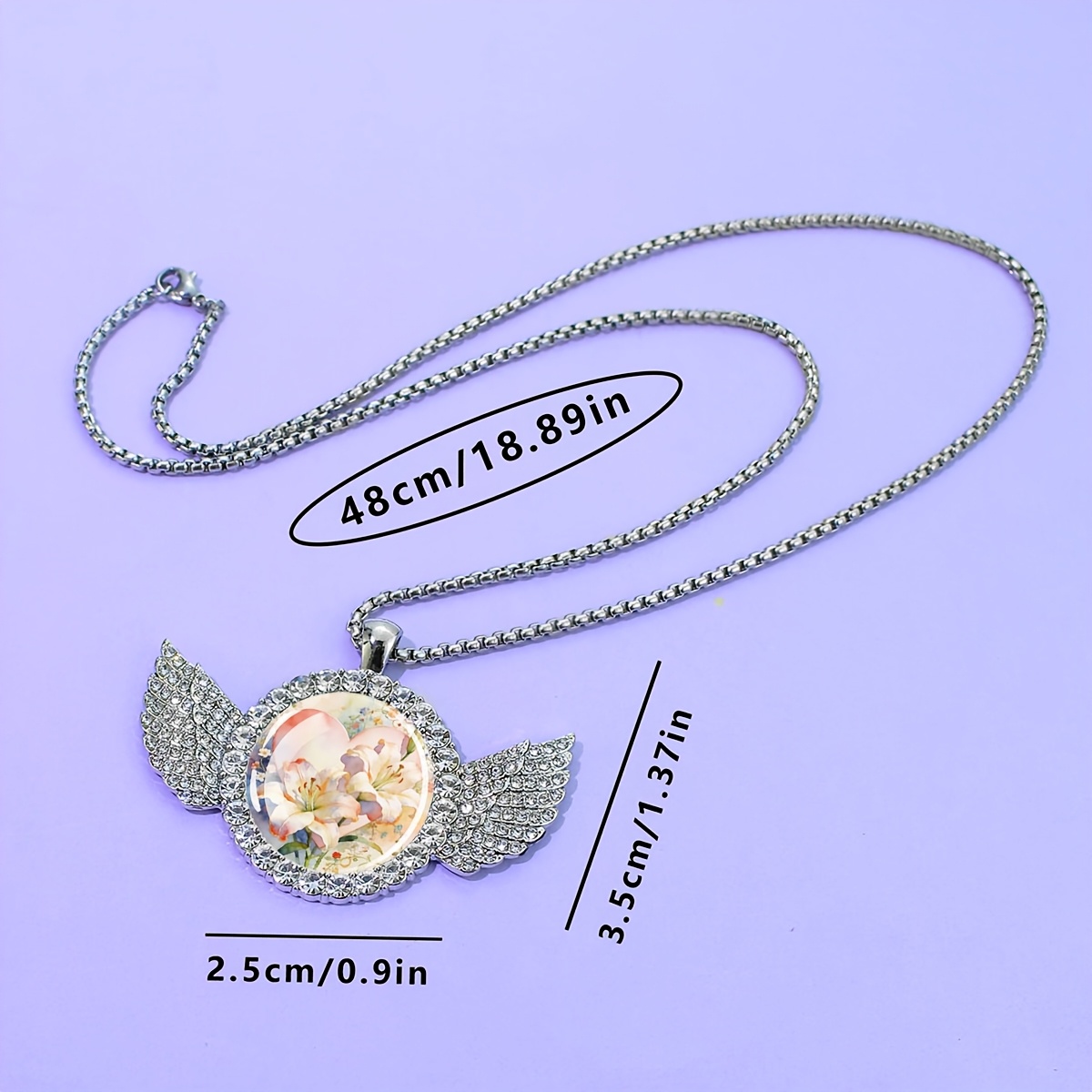 Women's Dreamy Pastel Heart Daylily Wing Necklace