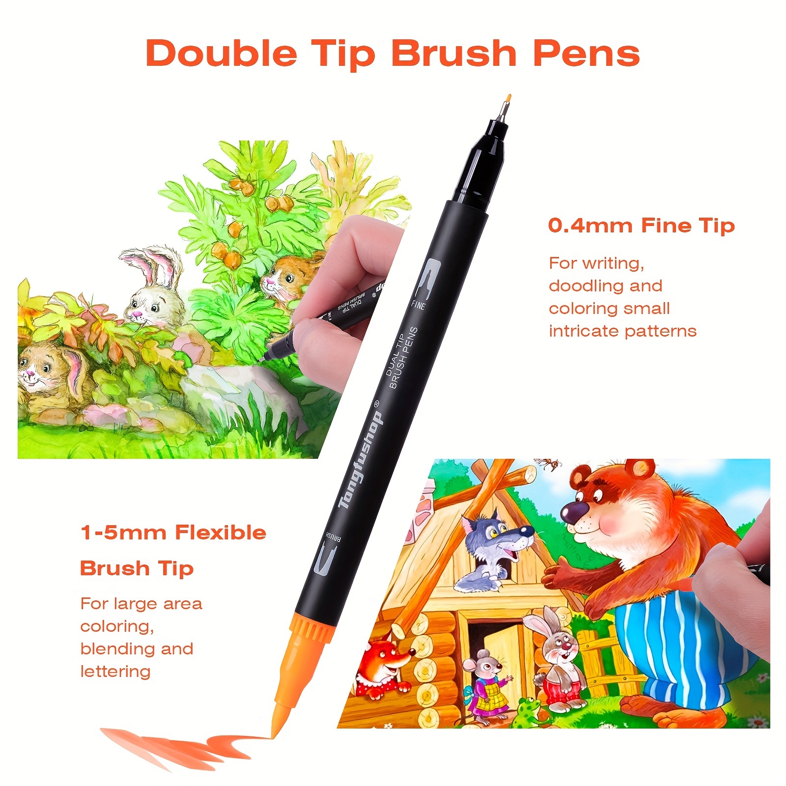 120 colors dual tip brush markers brush Temu United Kingdom