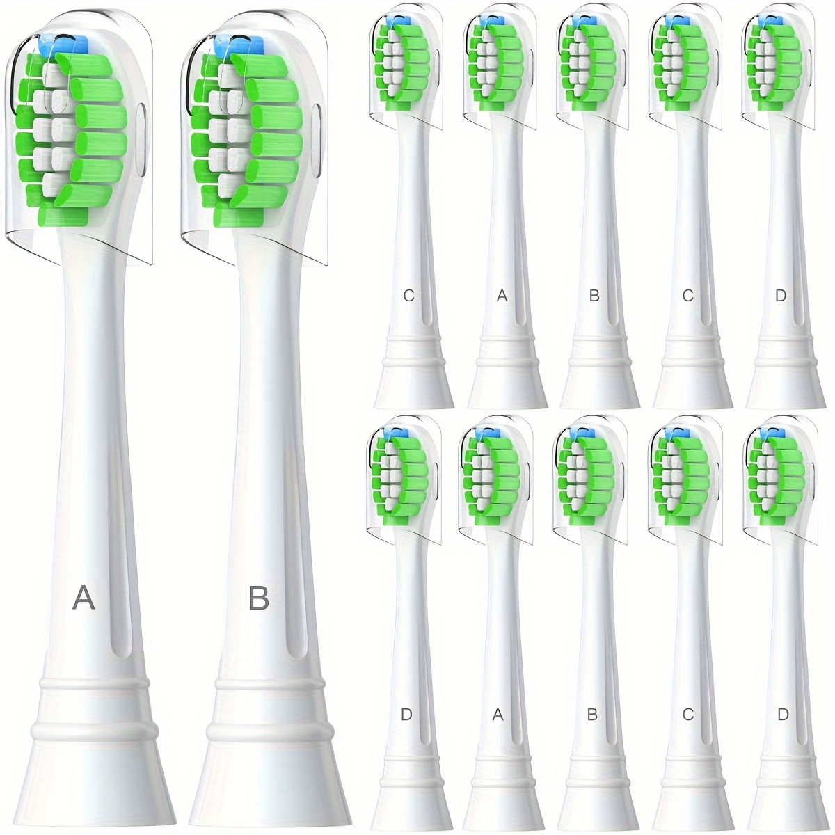 

Replacement Heads Compatible With Philips Sonicare Replacement Heads, Replacement Brush Head For Sonicare Electric Toothbrushes, (12 Pack White)