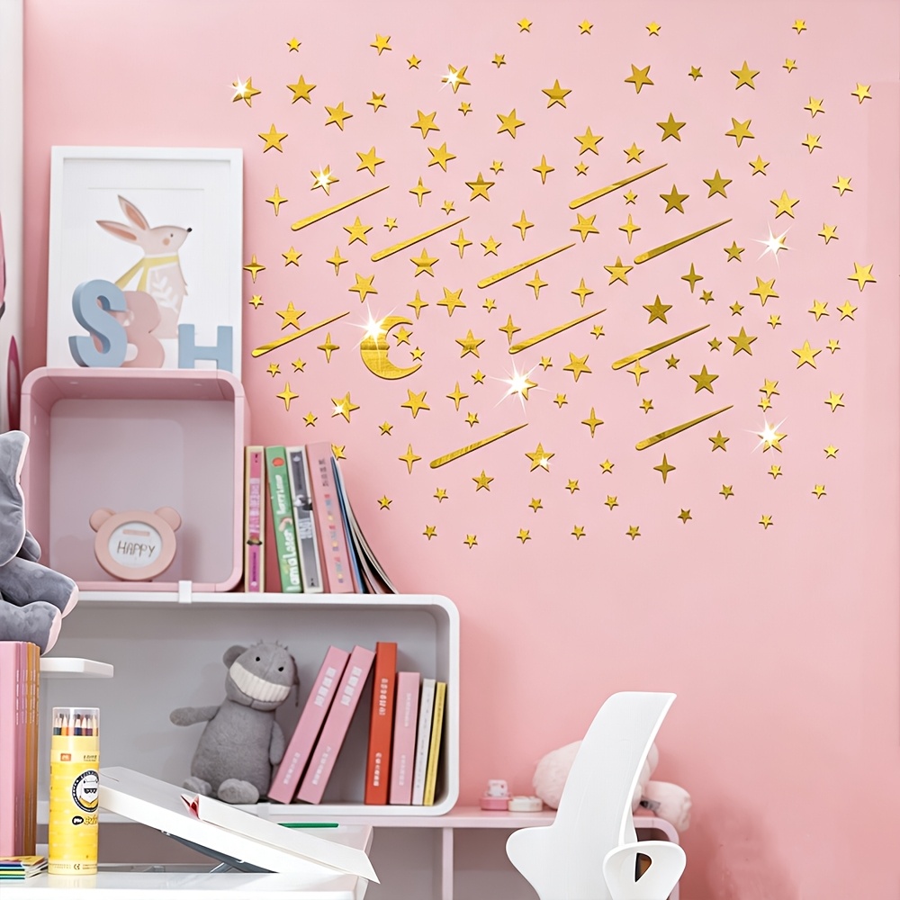 77pcs Shooting Star Acrylic Mirror Wall Stickers