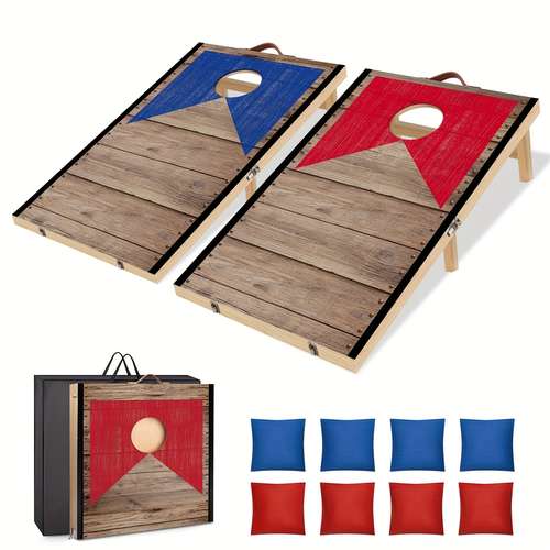 Tossing Bean Bags Set Of 8 - 3.9 Inch Weather Resistant Tossing Bags In Red & Blue Cornhole Bean Bags