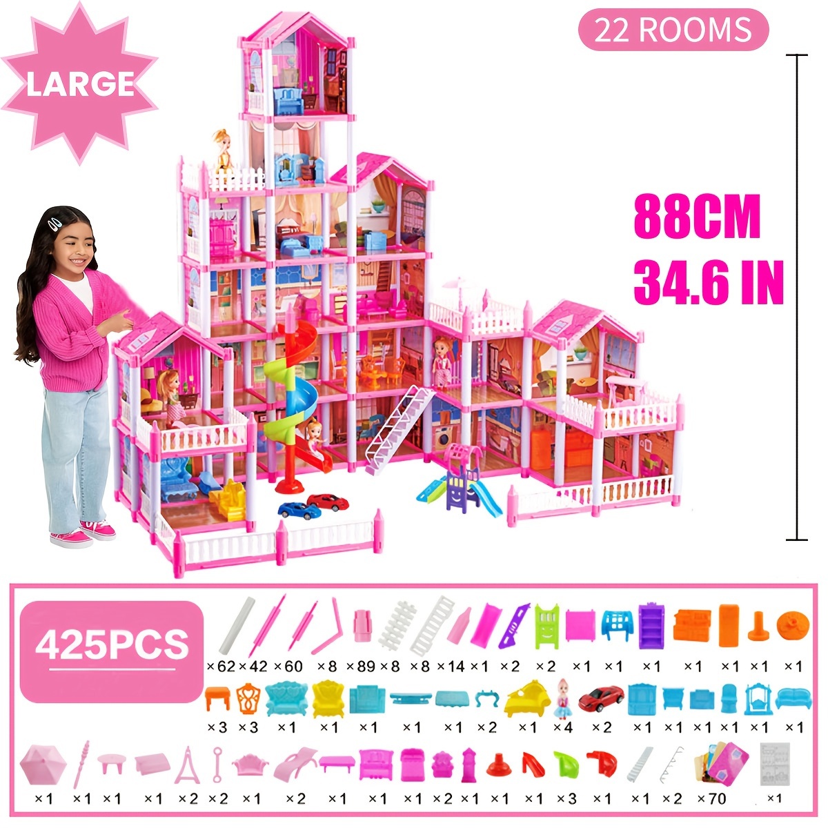 room   14 15 20 22 26 27   house doll house princess   furniture additions doll villa   thinking princess christmas birthday gifts toys for 3 year old girls
