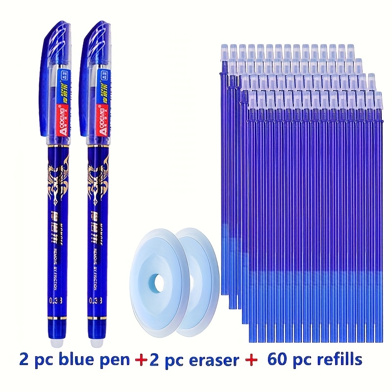 E-shop 64-teiliges Set aus radierbaren Gelstiften 0,5 mm Gel-Nachfüllungen Blau Schwarz Radierbare Büro Schreibwaren Schulbedarf | Schulanfang |