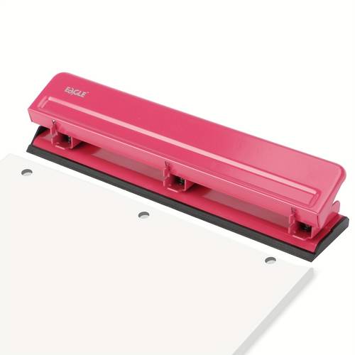 item picture office 3 hole punch 12 sheet capacity metal paper hole puncher rubber base easy