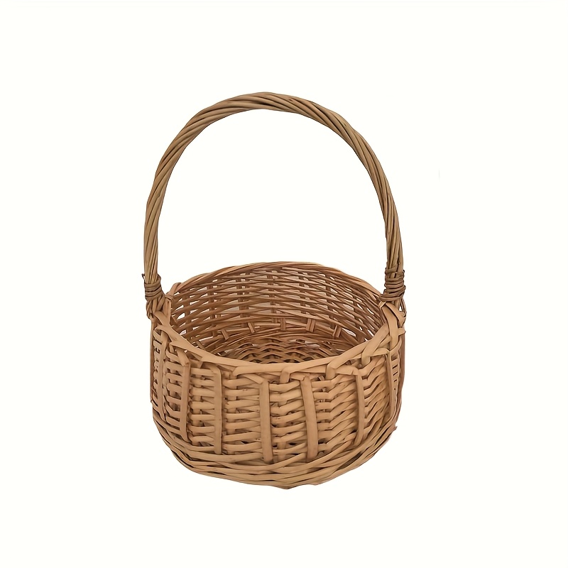 Small Wicker Picnic Basket With Handle Cute Easter Baskets Rattan Baskets Wicker Storage Basket Decorative Basket For Wedding Garden And Home Decor Non-food Direct Contact