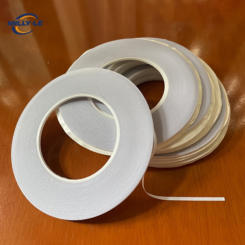 

1pc Leather Edge Banding Tape, White Cotton Paper Double-sided Tape, 3mm Width, Household Strong Double-sided Tape 50 Meters Length