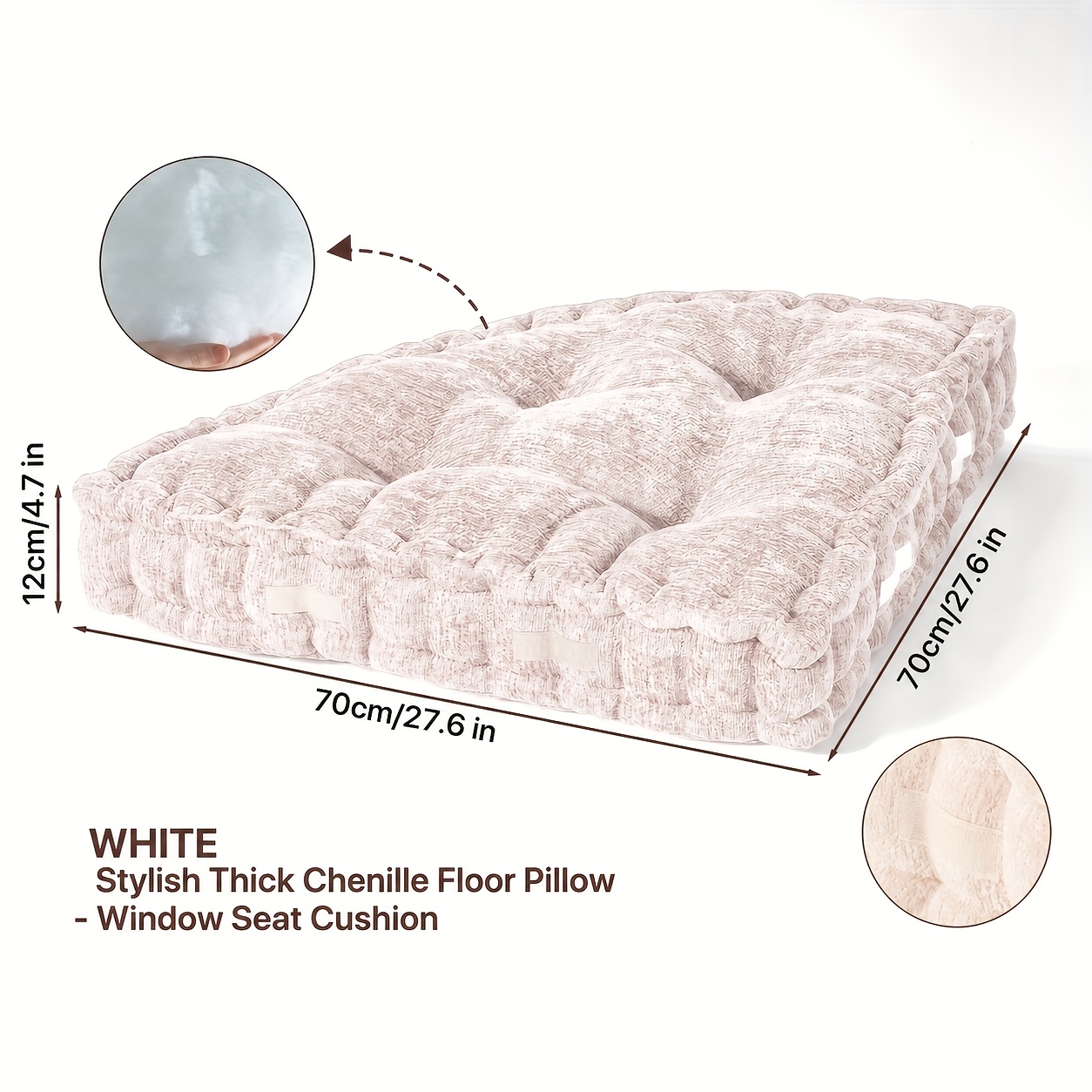 1pc Floor Cushions Multipurpose Cushion Chenille Skin-friendly Fabric Cushion Suitable For Dogs To Sleep In Multiple Combinations Are Better