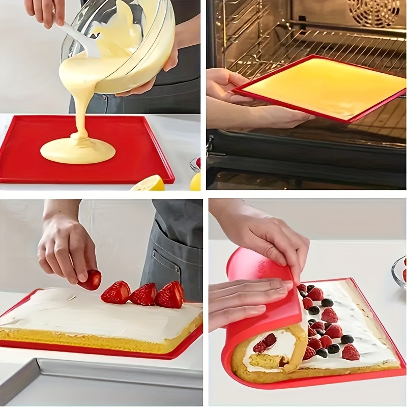 1pc non stick and reusable   roll silicone baking mat versatile heat resistant dishwasher safe kitchen tool for easy desserts details 1