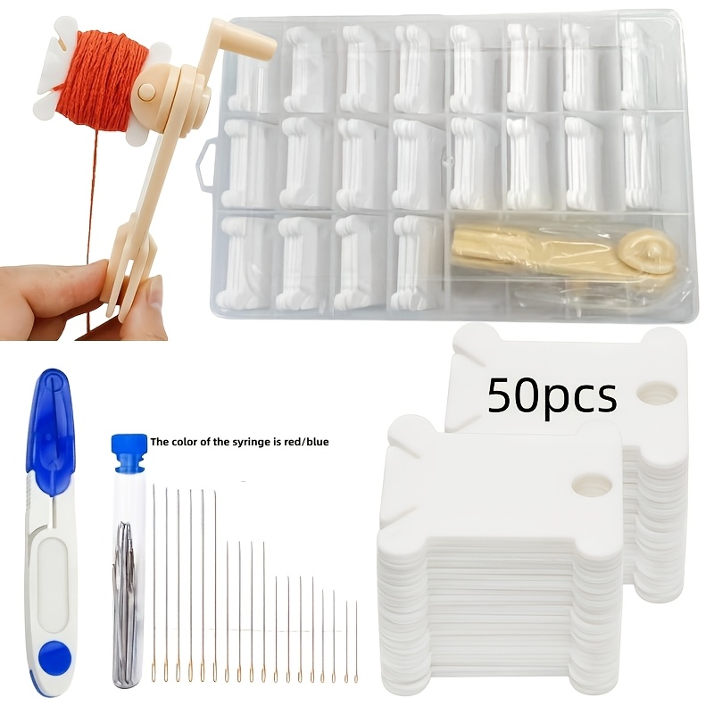 TEMU Kit de rangement pour broderie - une boîte de rangement pour bobines détachable à 24 cellules, de broderie en plastique avec un dispositif