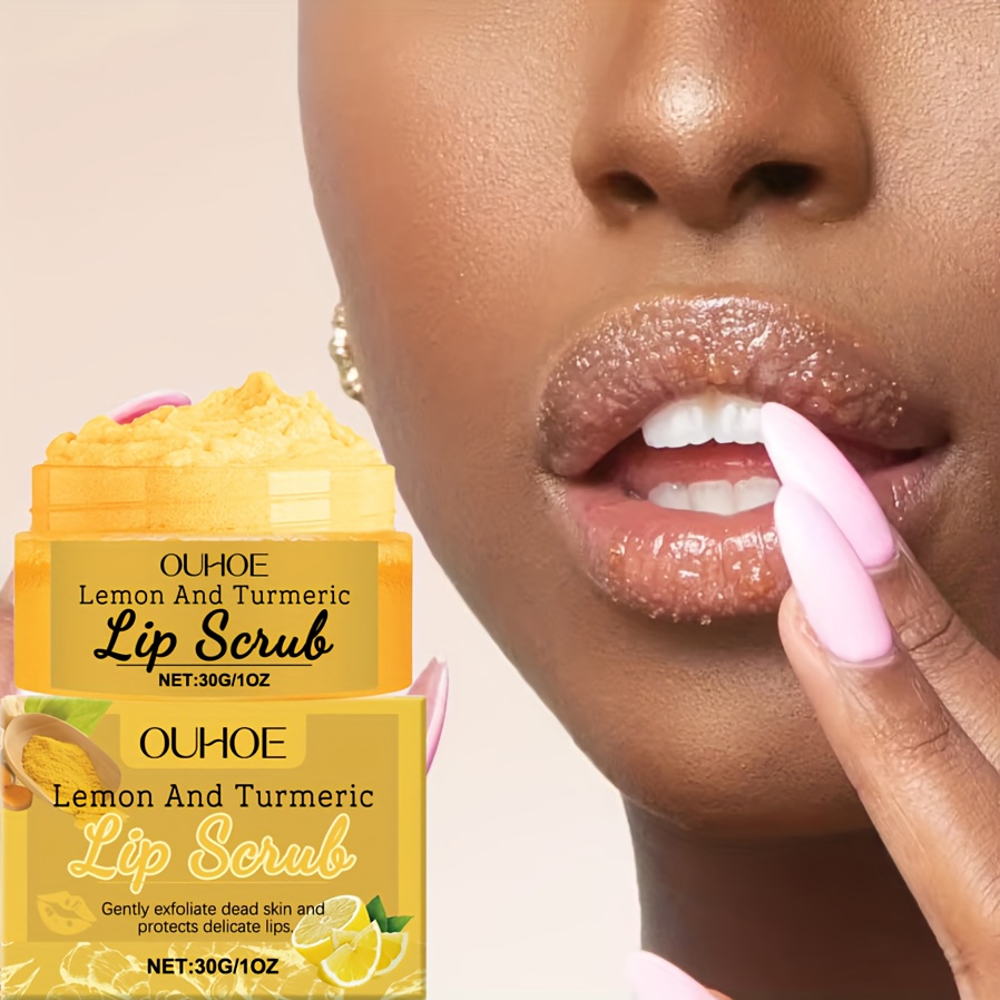 Turmeric Lemon Lip Scrub, Containing Turmeric Root, Lemon Fruit, and Aloe Vera Extracts. The Formula Has a Gentle, Lightweight, and Fine Texture. This Deep-hydrating, Mildly Moisturizing Lip Scrub Exfoliates and Softens Lips While Cleansing the Skin.