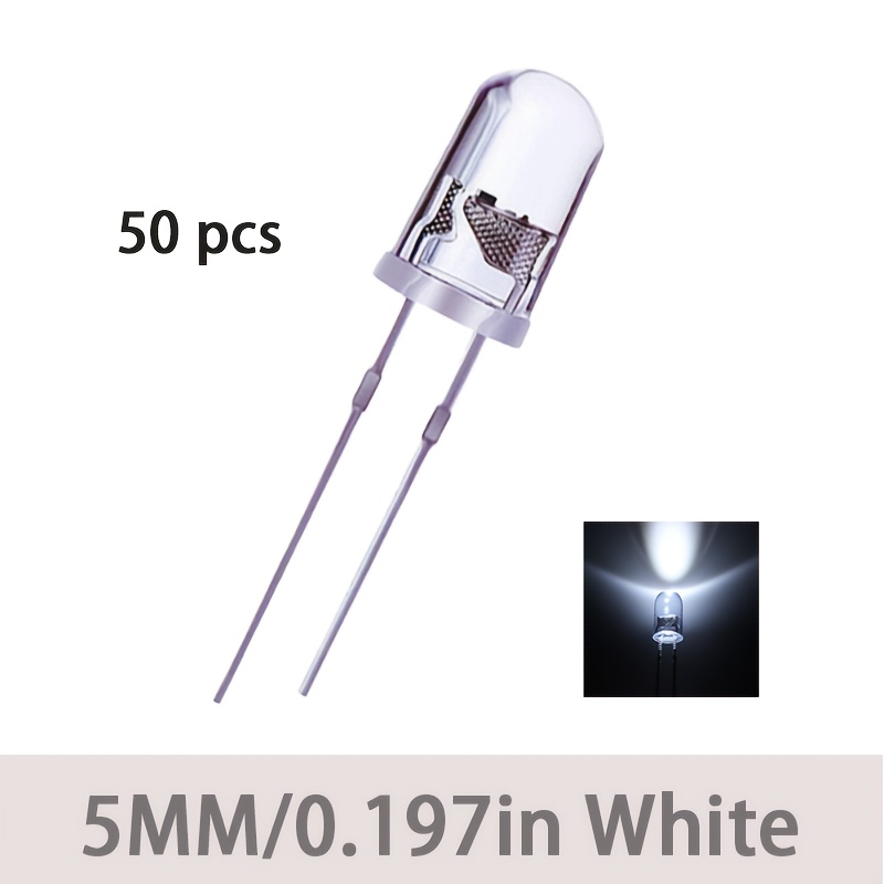30/50pcs 5mm F5 Round Leds - Blue/white/red/yellow/, Circuit Design | Diy Electronics | Diy Projects