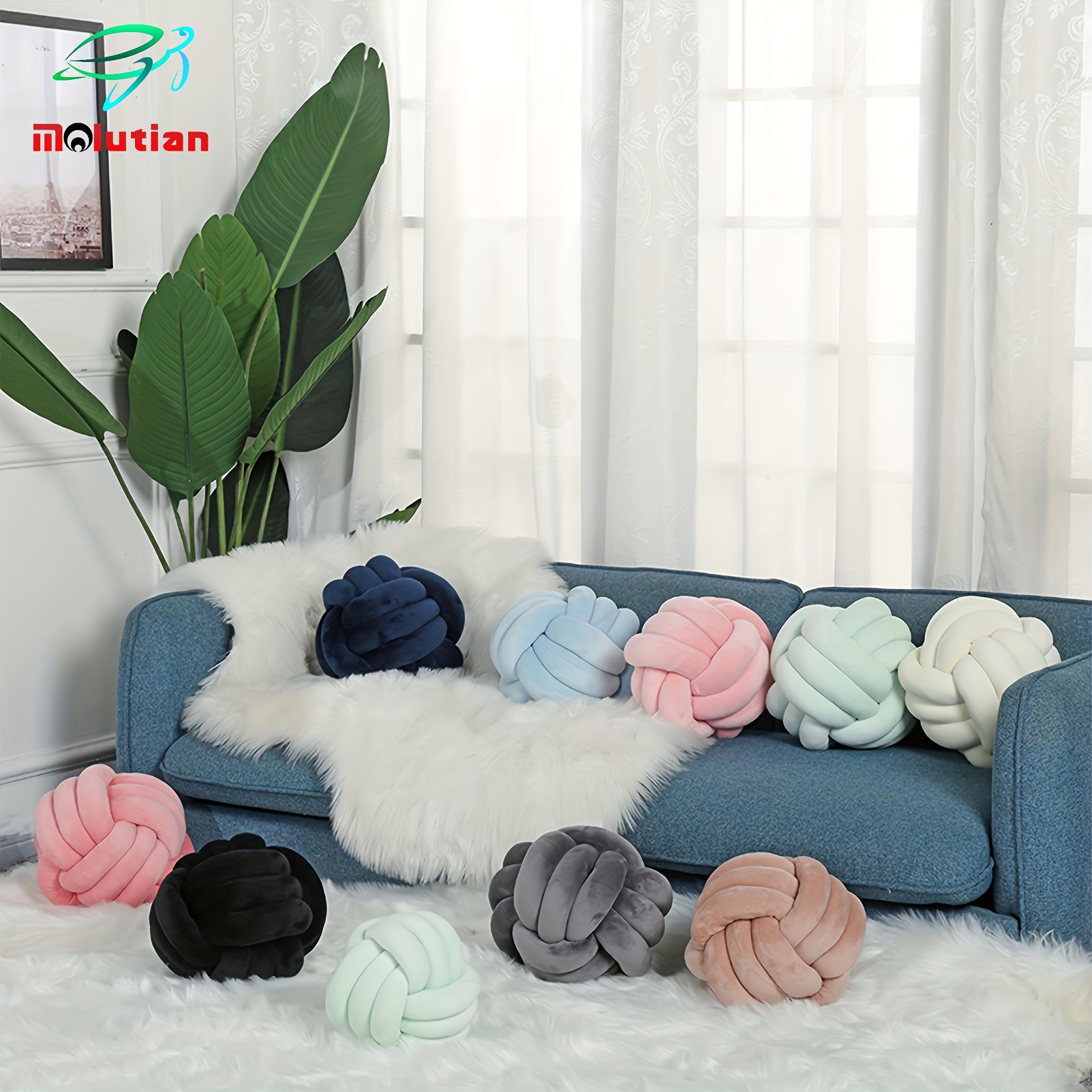

22cm/8.66in Soft Knot Ball Pillow Couch Cushion Plush Knot Ball Cushion Plush Round Knot Cushion Pillow Unique Home Decor Accent Cushion Perfect Halloween Decor, Thanksgiving, Christmas Gift