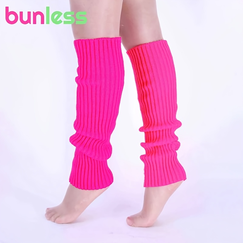 TEMU 1 Paire de jambières de style JK et couleur bonbon, jambières néon pour fêtes, assorties avec des jambières chaudes, adaptées pour les tenues de