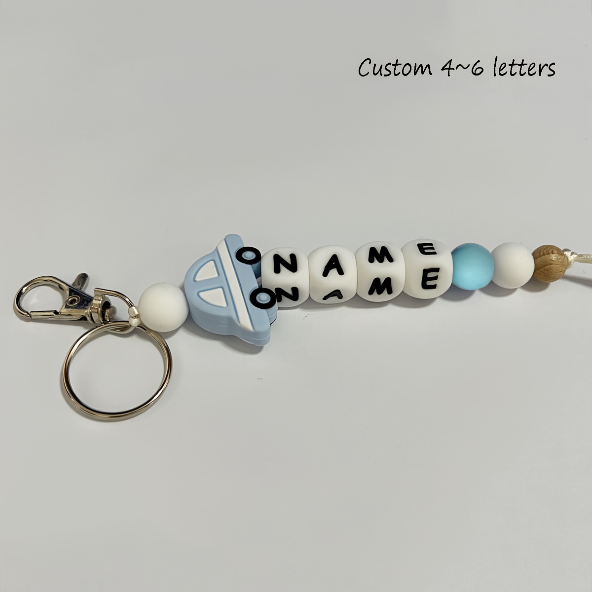 TEMU [custom] 1 Custom Silicone Animal Name Tag Keychain, Lion/tiger/wolf/unicorn/ Bee Animal Keychain/bag Cup Charm, Student Gift Spring